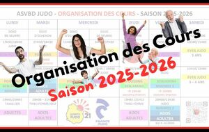 ORGANISATION DES COURS SAISON 2025-2026